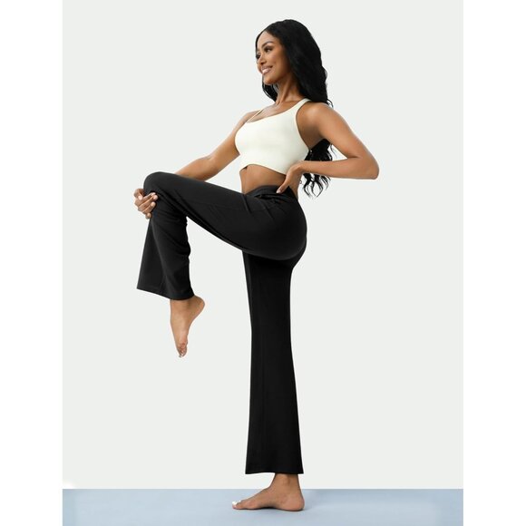 Womens Wide Leg Yoga Pants Casual Work Dress Pants Lounge Sweatpants High Waist - Picture 6 of 6